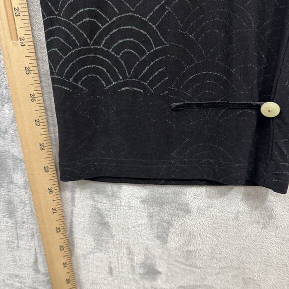 JG's Mad Lab Pants Womens Medium Black Painted Geometric Langenlook Artsy Button - Picture 12 of 13